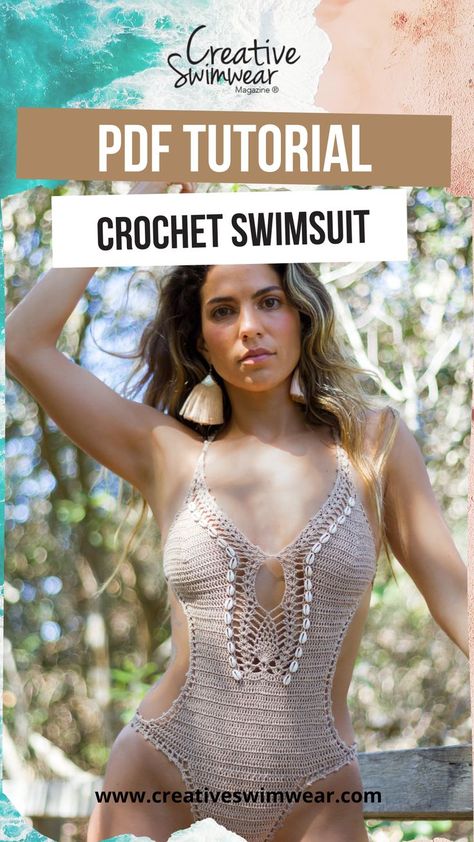 How to make One Piece crochet swimsuit! One Piece Crochet, Crochet Swimsuit, Crochet Tutorial, Crochet Bikini, Step By Step, Crochet Patterns, One Piece, Crochet, Pattern