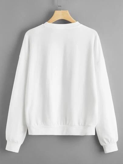 Romwe Sweater, Style Inspiration Vintage, Basic Sweatshirt, Sweatshirt White, Clothing Photography, Cat Sweatshirt, Style Inspiration Summer, Accessories Ideas, Cute Sweatshirts