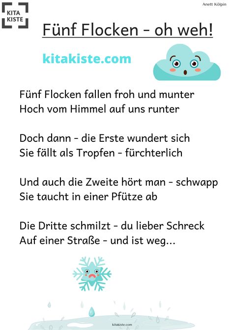 FÜR WINTER OHNE SCHNEE - Fingerspiel, wenn es gleich wieder taut :-) - aus dem eBook "Reime & Gedichte 1" Advent Diy, Snail Craft, Winter Kindergarten, Finger Plays, Reading Between The Lines, Quotes Deep Feelings, Camping Crafts, Preschool Art, Vintage Hairstyles