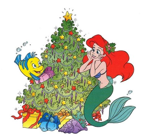 The Little Mermaid Wallpaper, Little Mermaid Christmas, Disney Iphone Wallpaper, Coloring Pages For Christmas, Little Mermaid Coloring Pages, Disney Princess Christmas, Little Mermaid Wallpaper, Mermaid Wallpaper, Disney Merry Christmas