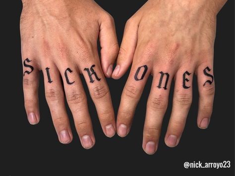 Love Knuckle Tattoo Fonts, Roman Numeral Knuckle Tattoo, Finger Tattoo Writing, Finger Writing Tattoo, Finger Letter Tattoos For Women, 8 Letter Words Knuckle Tattoo, Knuckle Tattoo Lettering, Knuckle Lettering Tattoos, Finger Tattoos For Men Letters