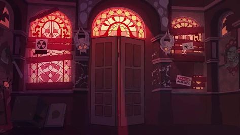 Hazbin Hotel Gif, Heart Iphone Wallpaper, Ange Demon, Vivziepop Hazbin Hotel, Hotel Interior, Hotel Decor, Animation Background, Cute Backgrounds, Hazbin Hotel