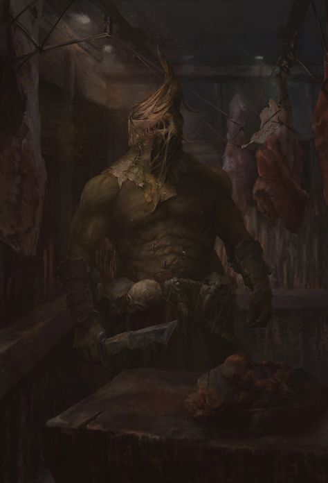 ArtStation - Beast Butcher, Cornelius Cockroft Butcher Horror, Horror Concept, Undead Warrior, Witcher Art, Beast Wars, Dark Warrior, Horror Artwork, Pig Art, Dark Images