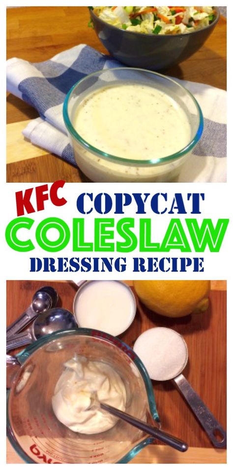 Copycat Coleslaw, Coleslaw Sauce, Copycat Kfc Coleslaw, Homemade Coleslaw Dressing, Creamy Coleslaw Dressing, Coleslaw Dressing Recipe, How To Make Coleslaw, Kfc Coleslaw Recipe, Coleslaw Recipes