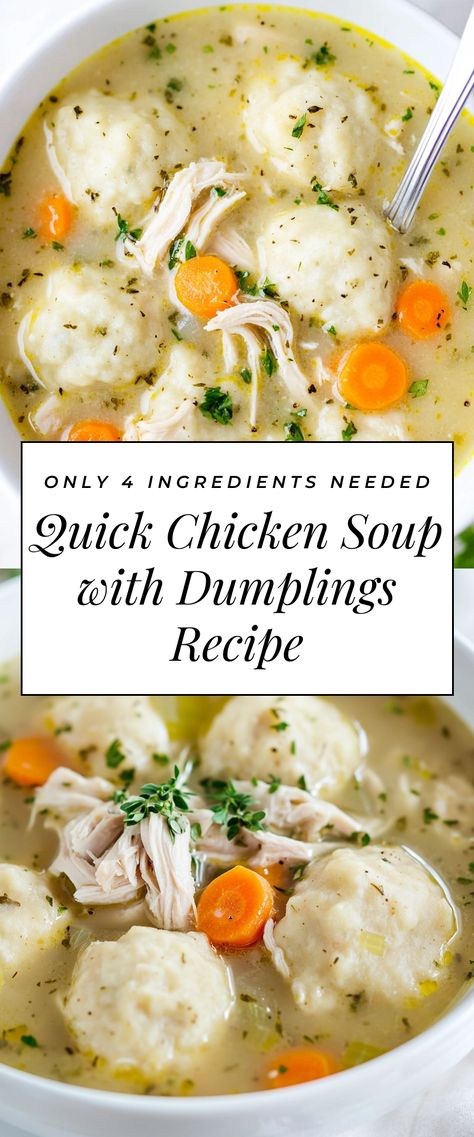 Image for Quick Chicken Soup with Dumplings Recipe Dumpling For Soup, Chicken Dumpling Soup Crockpot, Chicken And Dumpling Soup Recipes, Easy Chicken Dumpling Soup, Quick Chicken Soup, Chicken And Dumplings Soup, Chicken Soup With Dumplings, Chicken Stew And Dumplings, Slow Cooker Chicken Dumplings