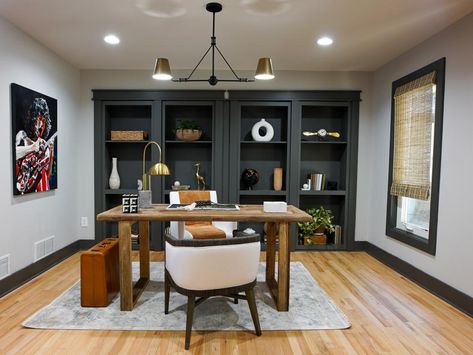 Married To Real Estate, Egypt Sherrod, Dining Room Transformation, Functional Home Office, Dark Wooden Floor, Dining Room Renovation, Mike Jackson, Kitchen Walls, Georgia Homes