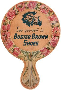 Buster Brown pocket mirror Buster Brown Shoes, Small Images, Buster Brown, Brown Shoes, Pocket Mirror, Brown Shoe, Shoe Box, Mirror