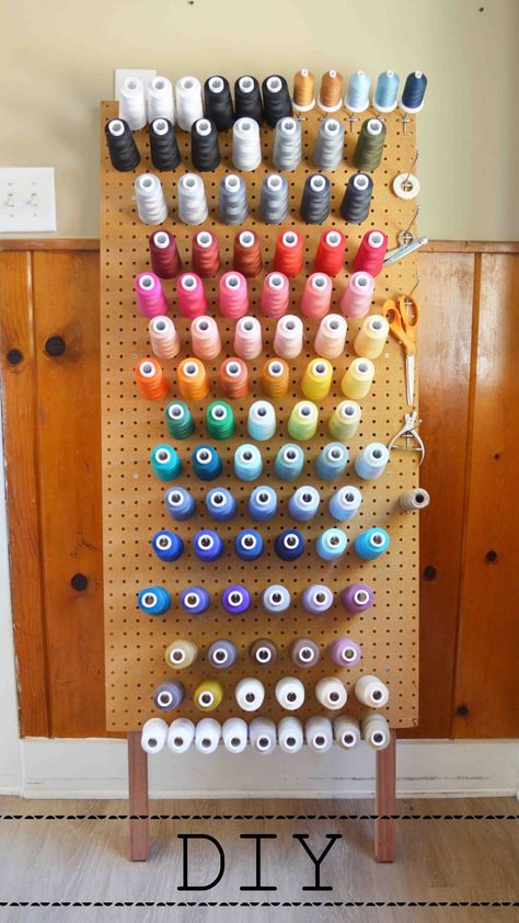 Craft Room Tables, Thread Rack, Serger Thread, Thread Organization, Spool Holder, Thread Storage, Machine Embroidery Thread, Thread Holder, Quilting Room