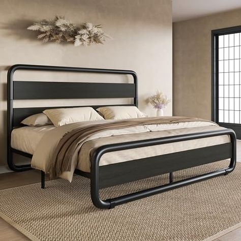 King Size Metal Bed, King Size Metal Bed Frame, Full Size Metal Bed Frame, Queen Size Metal Bed Frame, Bed Base Frame, Wooden Headboard, Metal Platform Bed, Metal Bed, Beds & Bed Frames