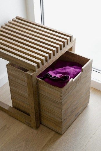 Tiny living | ombiaiinterijeri Stylish Storage Boxes, Diy Holz, Creative Furniture, Wooden Bench, Woodworking Plans Free, Woodworking Furniture, Easy Woodworking Projects, Tiny Living, Furniture Projects