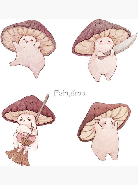 "Four Different Mushroom Moods" Magnet for Sale by Fairydrop | Redbubble Fairydrop Art, Pie Drawing, Art Mushroom, Friend Canvas, Mushroom Drawing, Cute Mushroom, Cute Doodle Art, Mushroom Art, Pastel Hues