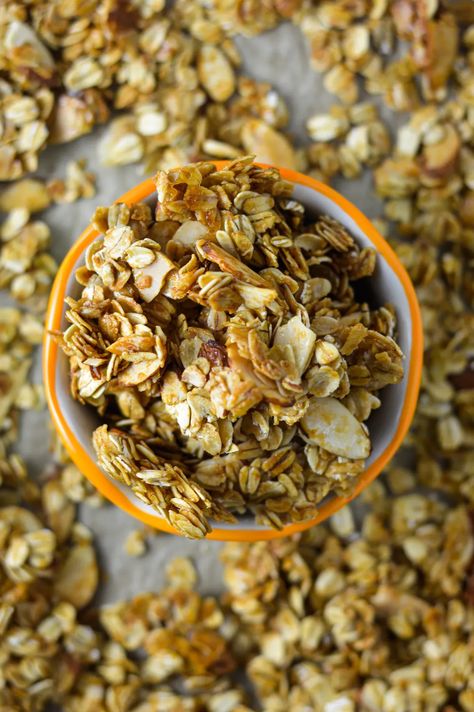 Toasted Almond Granola Great Breakfast Ideas, Honey Toast, Almond Granola, Vegan And Gluten Free, Breakfast Idea, Delicious Breakfast Recipes, Toasted Almonds, Gluten Free Vegetarian, Yummy Breakfast