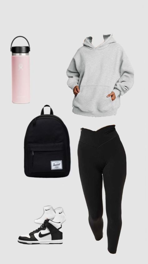 Nike Dunk Panda, Dunk Panda, Comfy Outfits Winter, Gymwear Outfits, Cute Outfits With Leggings, Practice Outfits, Cute Lazy Outfits, Cute Lazy Day Outfits, Tomboy Style Outfits