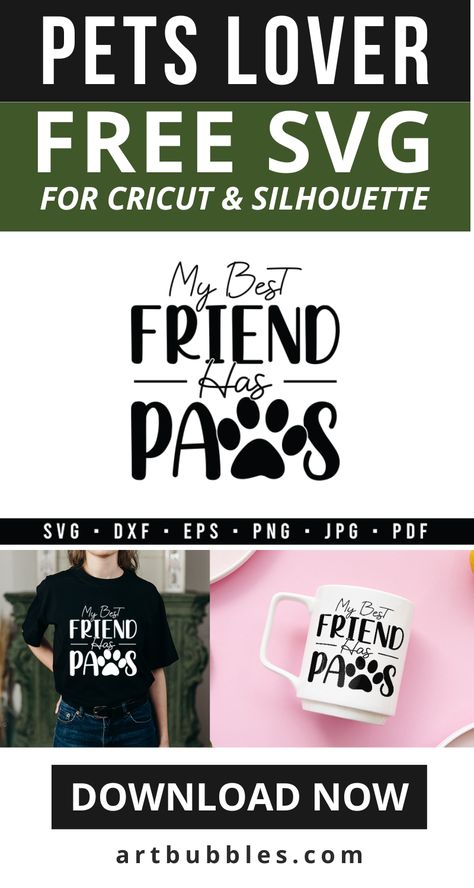 This pet SVG File is a freebie for crafters to make shirts & mugs using Cricut, silhouette, etc. A zip file contains SVG, DXF, PNG, EPS, JPG & PDF formats. Get inspired with this free Pets SVG, perfect for your next DIY project. This design is suitable for printing on a variety of items like t-shirts, mugs, signs, cards, or anything else you can imagine! #svg #cricut #silhouette #pet #petfreesvg #funnypetsvg #funnypettshirtsvg #petsign #dogpetfreesvg #animalfreesvg #doglovesvg #petsvg Rip Dog, Cricut Animals, Cricut Blades, Cricut Templates, Using Cricut, Free Svgs, Free Cricut, Cricut Tips, Pet Signs