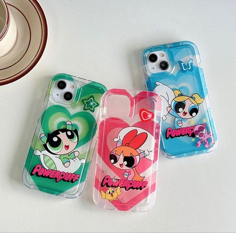 Matching Phone Cases Bff, Weird Phone Cases, Powerpuff Bubbles, Bff Phone Cases, Blossom Bubbles And Buttercup, Matching Phone Cases, Jelly Purse, Girl Iphone Cases, Girl Cases