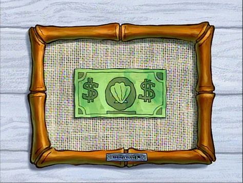 Spongebob Money, Mr Krabs, Money, Frame, Wood, Design