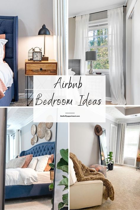 Small Space Airbnb Ideas, How To Decorate An Airbnb Bedroom, Air Bnb Bedroom Decor, Airbnb Room Ideas Small Spaces, Airbnb Accent Wall Ideas, Airbnb Set Up, Airbnb Bedroom Design, Air Bnb Ideas Decor Bedroom Cozy, Bnb Bedroom Ideas