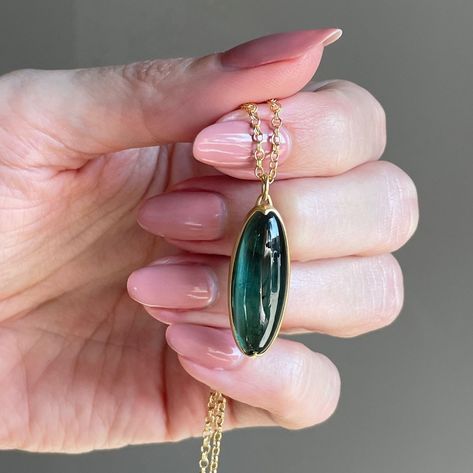 18k & Oval Blue Green Tourmaline Pendant by Gabriella Kiss  #gabriellakiss #futureheirlooms #augustla Gabriella Kiss Jewelry, Gabriella Kiss, Tourmaline Pendant, Green Tourmaline, Tourmaline, Blue Green, Kiss, Crystals, Pendant