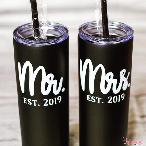 Vinyl Cup Designs, Mrs Tumbler, Wedding Cricut, Wedding Tumbler, Anniversary Svg, Circuit Crafts, Personalized Starbucks Cup, Wedding Tumblers, Community Of Women