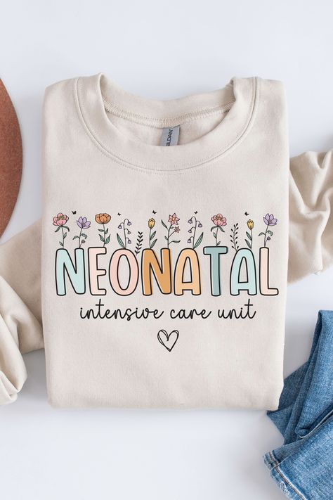 This Wildflower Nicu Nurse Sweatshirt presents an ideal gift for every Neonatal Intensive Care Unit. Crafted from premium soft cotton, this heavy blend crewneck sweater offers a comfy fit. Pediatric Intensive Care Unit, Nurse Sweater, Picu Nurse, Neonatal Intensive Care Unit, Nurse Shirts, Pediatric Nurse, Nicu Nurse, Nurse Sweatshirt, Intensive Care Unit