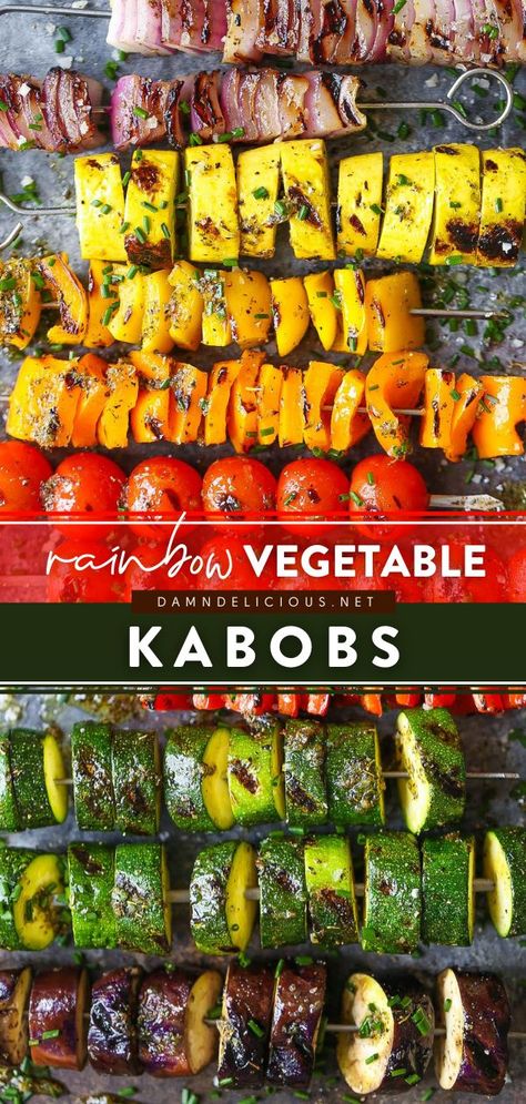 Veggie Kebabs On The Grill, Kabobs On The Grill Veggie, Vegetable Kabobs On The Grill, Veggie Kabobs On The Grill, Cantaloupe Drink, Fruits And Vegetables In Season, Grilled Veggie Kabobs, Summer Cookout Recipes, Kabobs On The Grill