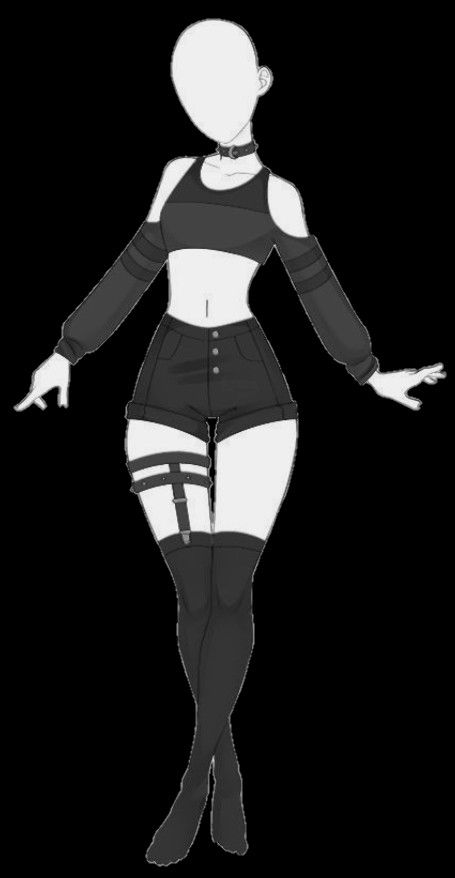 Punk Outfit Drawing Reference, Goth Clothing Drawing, One Piece Anime Outfit Ideas, Chest Size Chart Women, Goth Clothes Drawing Reference, Demon Slayer Outfit Ideas Oc Female, Black Outfits Drawing, Anime Black Outfit, Combat Clothes Drawing