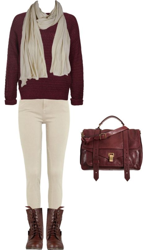 "Burgundy and Cream" by volleyballer985 on Polyvore Outfit Maroon, Autumn Style, Cream Color, Autumn Fashion, Bags For Women, Designer Clothes, Shoe Bag, Ootd, Perfect Clothing