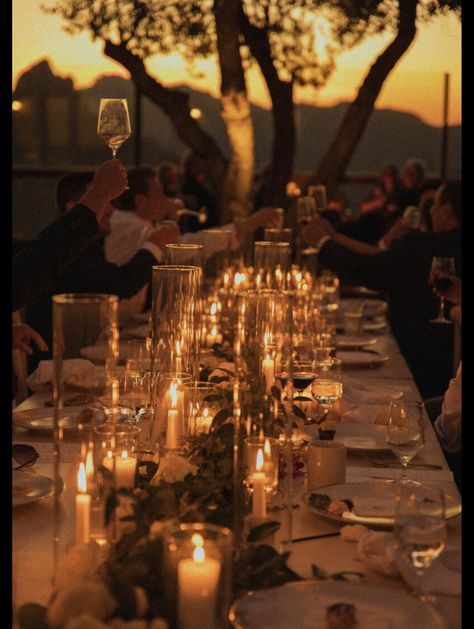 Outdoor Candle Lit Dinner, November Outdoor Wedding, Moody Outdoor Wedding, Candle Light Wedding, Dc Apartment, Intimate Reception, Mountaintop Wedding, General Aesthetic, Sky Wedding