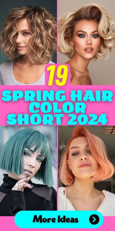 Vibrant Hair Color Ideas for Short Hair Spring 2024: Spring 2024 will see vibrant hair color ideas for short hair. From electric blues to fiery reds, these bold shades will be ideal for making a statement. This trend will cater to those with a daring fashion sense and will be suitable for various hair types, including straight and wavy. Brunettes With Blonde Highlights, Hair Color Ideas For Brunettes Short, Brunette With Blonde Highlights, Spring Hair Color Trends, Wedding Ponytail, Hair Spring, Brunettes Highlights, Spring Hair Color, Drawstring Ponytail