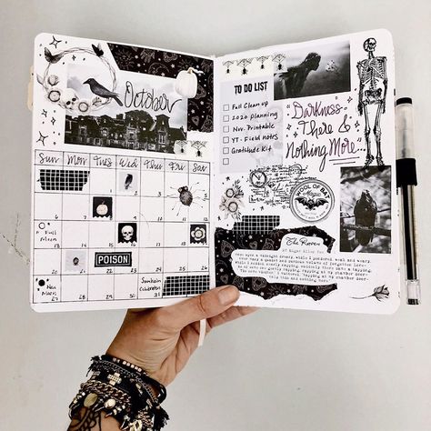 October Bucket List, Goals Bullet Journal, Bullet Journal Cover Ideas, The Dark Night, Art Journal Therapy, Bujo Ideas, Bullet Journal Design Ideas, Diary Ideas, Bullet Journal Spread