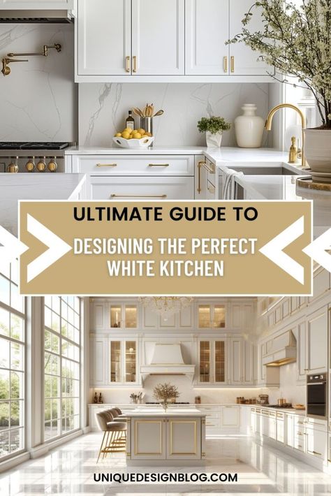 Achieving the Timeless Look : White Kitchen Design Ideas White English Kitchen, Farmhouse White Kitchen Ideas, Small Elegant Kitchen, Timeless House Design, Kitchen Ideas Classic, Modern Elegant Kitchen, Classic Timeless Kitchen, Timeless White Kitchen, White Elegant Kitchen