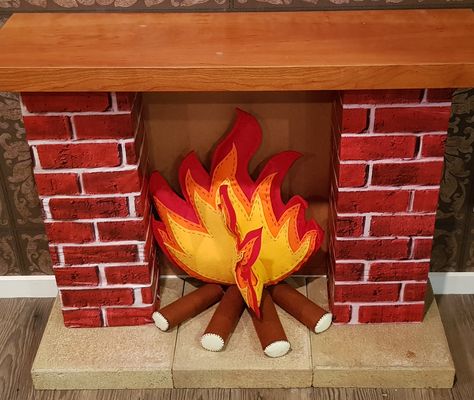 Faux Felt Fireplace Felt Fireplace, Faux Fireplace, Harry Potter Party, Canada Flag, Country Flags, Party Ideas, Harry Potter, Fireplace, Felt