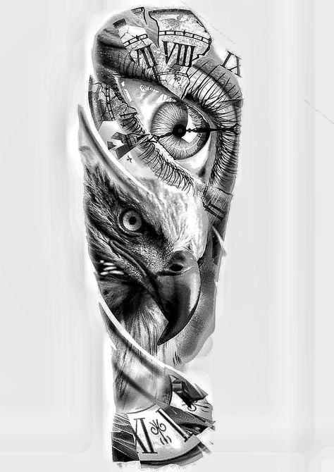 Inner Bicep Tattoo, Animal Sleeve Tattoo, Hyper Realistic Tattoo, Animal Sleeve, Half Sleeve Tattoos Drawings, Realistic Tattoo Sleeve, Cool Forearm Tattoos, Eagle Tattoos, Leg Tattoo Men