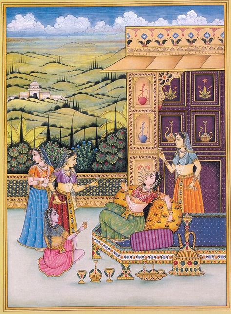 Rajasthani Miniature Paintings Indian, Rajasthani Miniature Paintings, Mughal Miniature, Radha Krishna Painting, Art For Wall Decor, Rajasthani Painting, Indian Miniature, Modern Indian Art, Buddhist Art Drawing