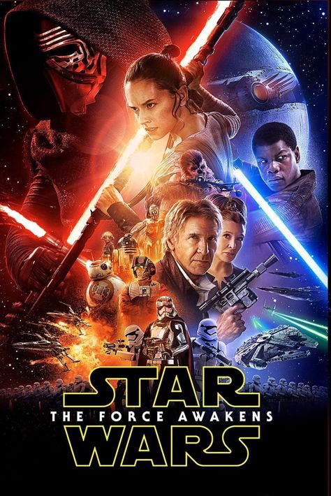 Star Wars: The Force Awakens (2015) Force Awakens Poster, Star Wars 7, Star Wars Watch, John Boyega, Star Wars Trilogy, Episode Vii, Star Wars The Force Awakens, Theatre Poster, The Force Awakens