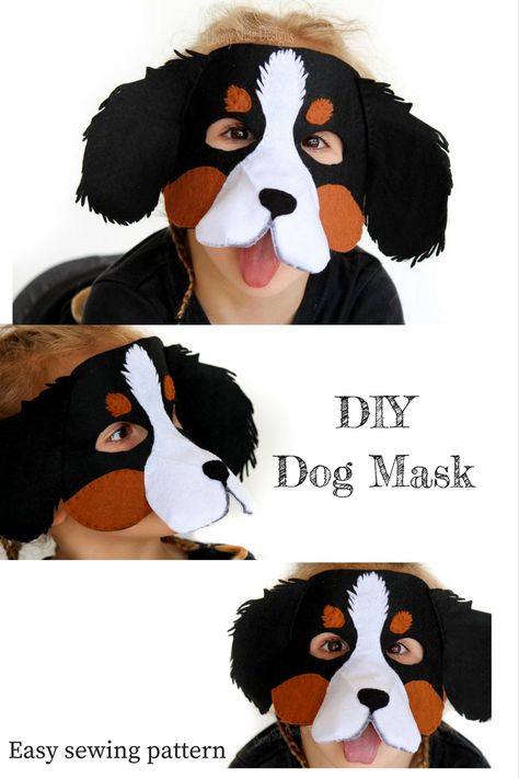 Puppy Costume For Kids, Puppy Mask, Dog Costumes For Kids, Simple Sewing Pattern, Puppy Halloween Costumes, Pattern For Dress, Boy Puppy, Dog Costumes Funny, Mask Patterns