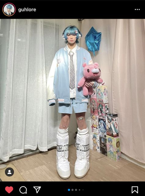 Male J Fashion, Sanrio Fashion Men, Jfashion Male, Masc Pastel Outfits, Guhlore Outfits, Cute Male Outfits Aesthetic Pastel, Masc Y2k, Decora Fashion Outfits Male, Pastel Male Outfits