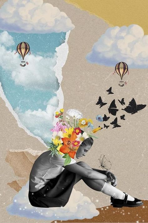 Dream Surrealism, Student Background, Student Collage, Surreal Collage Art, Media Illustration, Digital Collage Art, Art Production, Mixed Media Illustration, Collage Art Projects