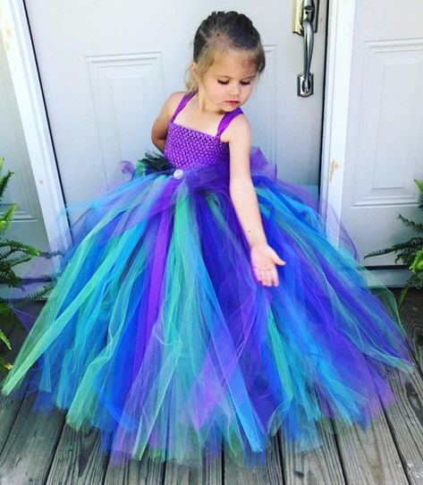 Peacock flower girl dress turquoise and purple tutu dress | Etsy Peacock Flower Girl Dress, Purple Turquoise Wedding, Purple Tutu Dress, Wedding Peacock, Blue Purple Wedding, Purple Flower Girls, Peacock Flower, Purple Tutu, Peacock Dress