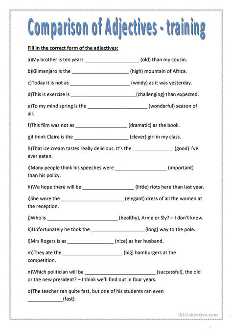 Degree Of Adjectives Worksheets Grade 4, Degree Of Comparison Worksheets Grade 4, Comparison Adjectives Worksheets, Degree Of Adjectives Worksheets, Degrees Of Adjectives Worksheets, Degree Of Comparison Worksheets, Degrees Of Comparison Worksheets, Comparative Adjectives Worksheets, Superlative Adjectives Worksheets