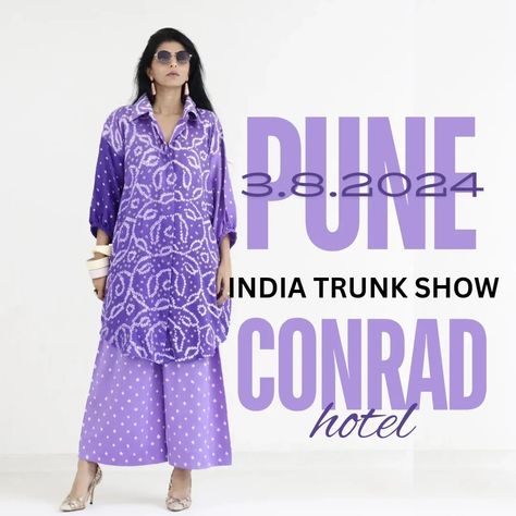 Pune we are popping up at @indiatrunkshow on August 3rd ( Saturday) at Conrad Hotel, Pune. Here is a sneak peek at what we have in store for you... Lots of colours Hand knotted Bandhani Easy wearable and chic co-ord sets.. . . #bandhani #indiatrunkshow #punepopup #whatsuppune #indianwear #indianfashion #puneexhibition Conrad Hotel, Co Ord, Pune, Indian Wear, Sneak Peek, Indian Fashion, Hand Knotted, In Store, India