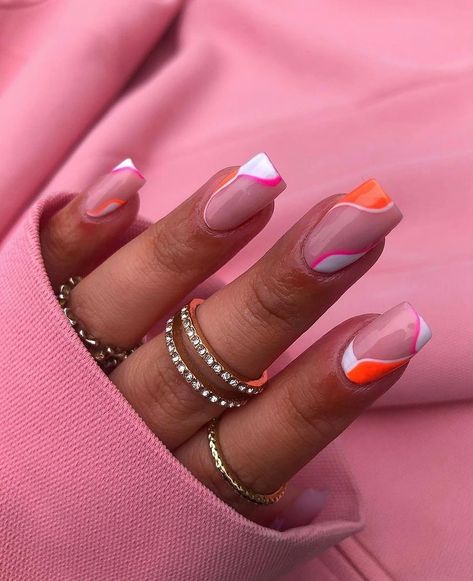 Short Coffin Nails Designs, Shiny Nails Designs, Summer Nail Ideas, Summer Designs, Bright Summer Nails, Nail Art Jewelry, Simple Acrylic Nails, Summer Acrylic Nails, Beach Nails