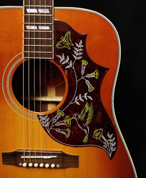 Gibson Hummingbird. http://www.amazon.com/Gibson-Hummingbird-Vintage-Heritage-Acoustic/dp/B001KRX8FQ/ref=sr_1_2?ie=UTF8=1335562083=8-2 Gibson Hummingbird Tattoo, Painted Guitar Acoustic Flowers, Hummingbird Guitar Tattoo, Hummingbird Guitar, Music Guitar Tattoo, Gibson Hummingbird, Tat Inspiration, Guitar Tattoo Design, Acoustic Guitar Photography