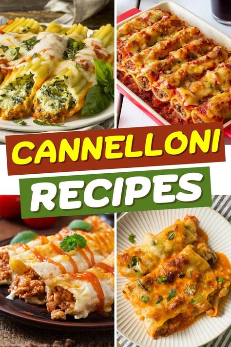 Homemade Cannelloni Pasta, Sausage Cannelloni Recipes, Crawfish Cannelloni, Cannelloni Pasta Recipe, Veal Cannelloni Recipes, Cannelloni Recipes Beef, Canaloni Fillings, Meat Cannelloni Recipes, Stuff Cannelloni