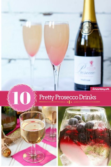 10 Pretty Prosecco Drinks - Looking for festive holiday drinks? This post has them also tips for setting up your drink station. #cocktails  #Prosecco #recipes #proseccodrinks #partydrinks #tips #howto #drinkstation #dearcreatives #thanksgiving #christmas Processco Cocktails, Prosecco Recipes, Prosecco Drinks, Festive Holiday Drinks, Christmas Drinks Alcohol Recipes, Church Fellowship, Christmas Drinks Alcohol, Beverage Station, Recipe For Teens