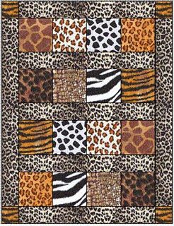 Beginners Quilt, Block Quilt Ideas, Animal Print Quilt, Wildlife Quilts, Easy Quilting, Simple Quilt, Big Block Quilts, African Quilts, Ragamuffin