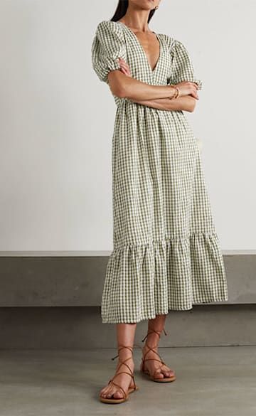 Gingham Dress Outfit, Spring Wedding Guest Dresses, Green Gingham Dress, Wedding Guest Outfit Summer Casual, Spring Wedding Guest, Spring Wedding Guest Dress, Party Frocks, Summer Wedding Outfits, Wedding Guest Outfit Summer