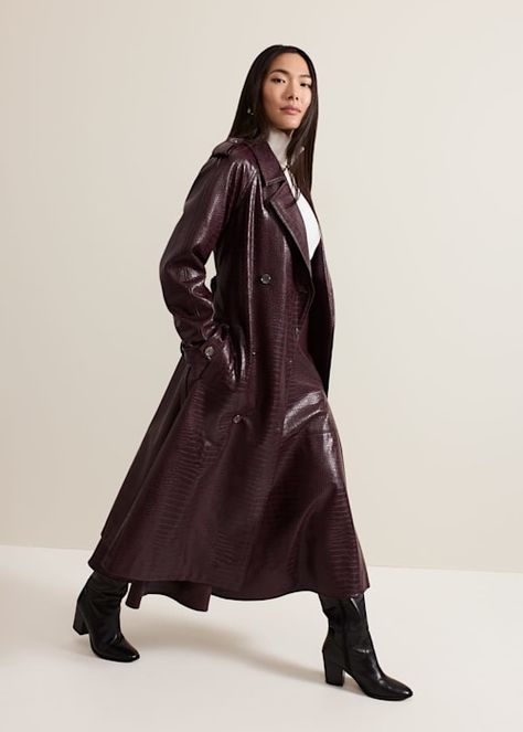 Vinyl Trench Coat, Loading Icon, Partywear Dresses, Wishlist 2024, Leather Trench, Croc Leather, Leather Trench Coat, Gray Tank, Phase Eight