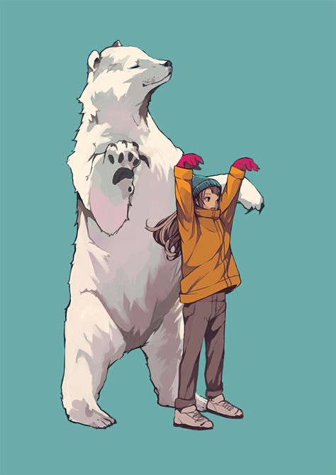 Polar Bear, Human, Blue