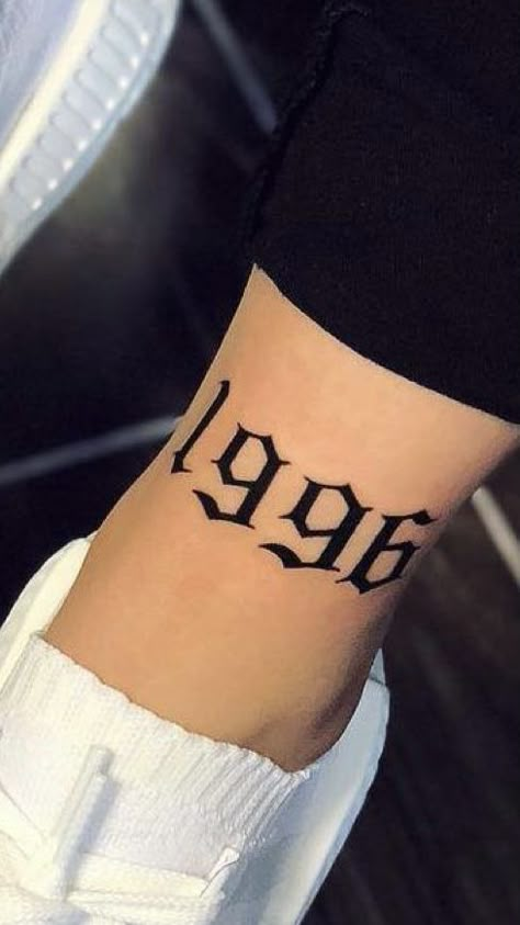 224 Tattoo, 1996 Tattoo, Birth Year Tattoo, Year Tattoo, Tattoos 2024, Rose Tattoos For Women, Wrist Tattoos For Women, Cute Tattoos For Women, Back Tattoo Women